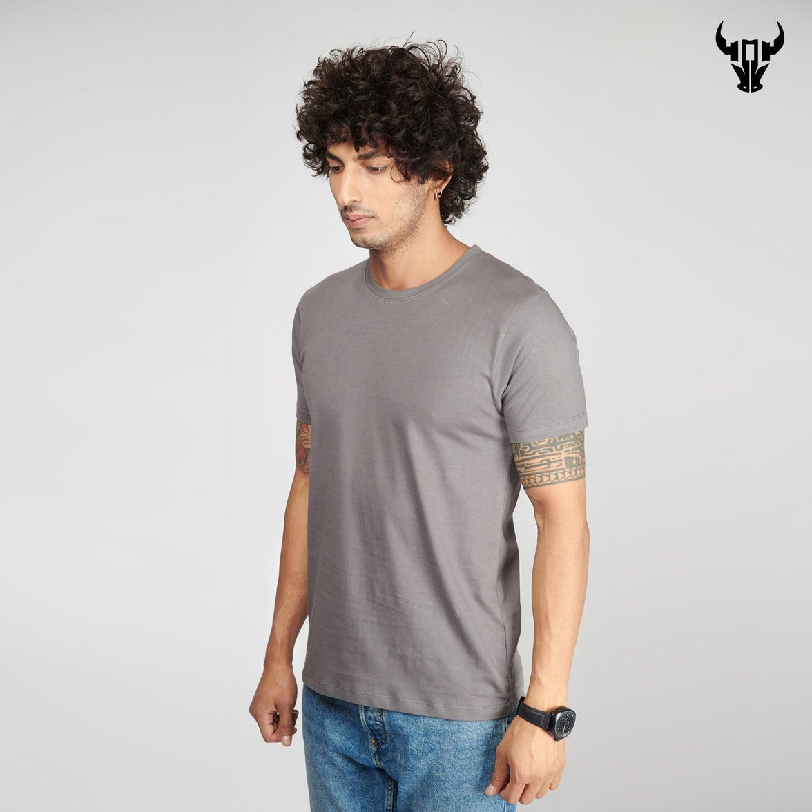 Steel Grey Men's Half Sleeve T-Shirt - House Of Hustlers