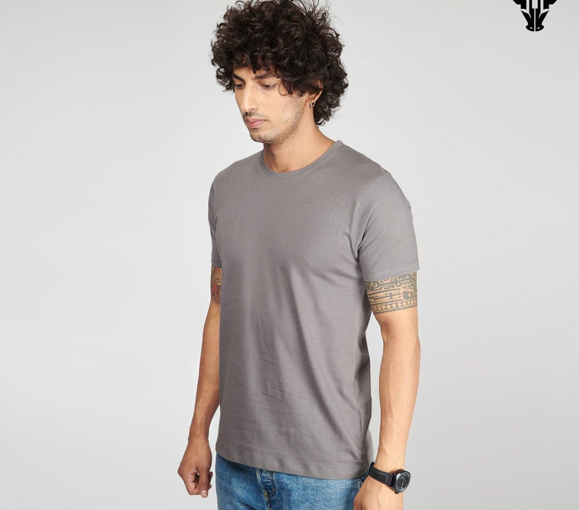 Steel Grey Men's Half Sleeve T-Shirt - House Of Hustlers