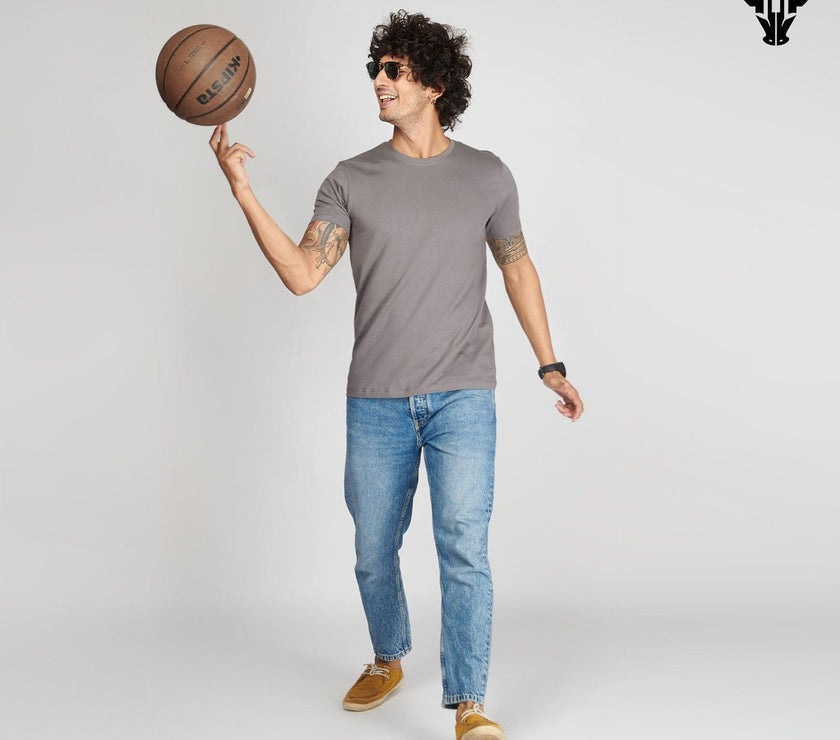 Steel Grey Men's Half Sleeve T-Shirt - House Of Hustlers