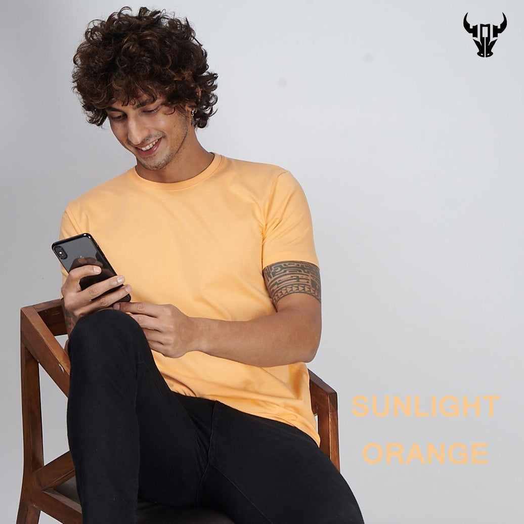 Sunlight Orange Men's Half Sleeve T-Shirt - House Of Hustlers