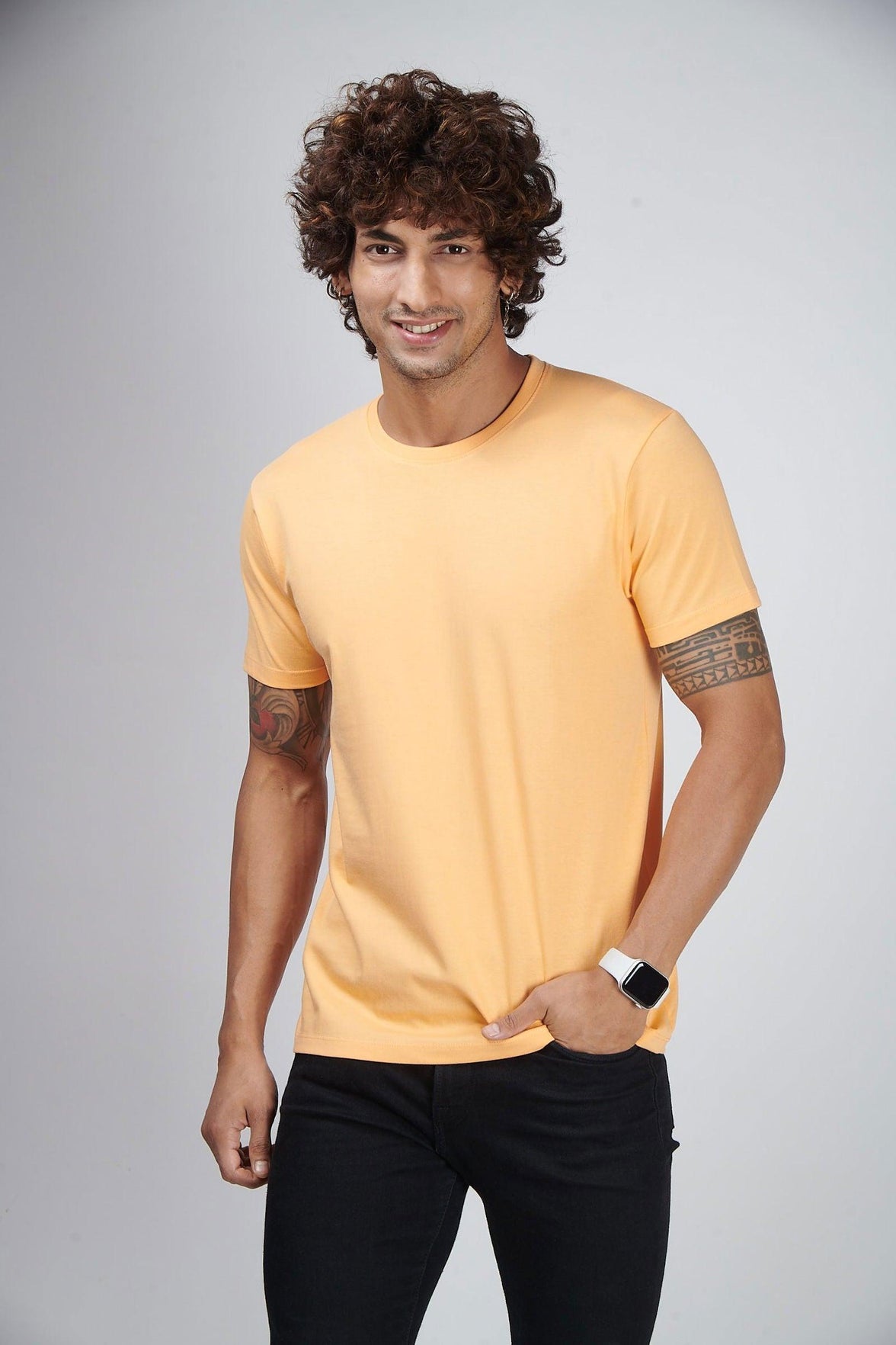 Sunlight Orange Men's Half Sleeve T-Shirt - House Of Hustlers