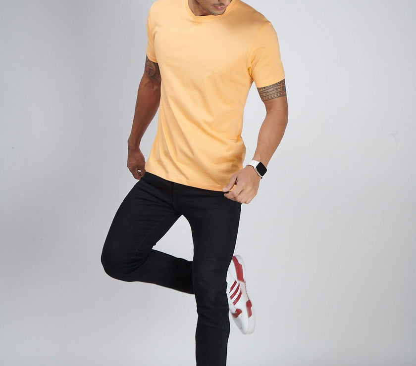 Sunlight Orange Men's Half Sleeve T-Shirt - House Of Hustlers