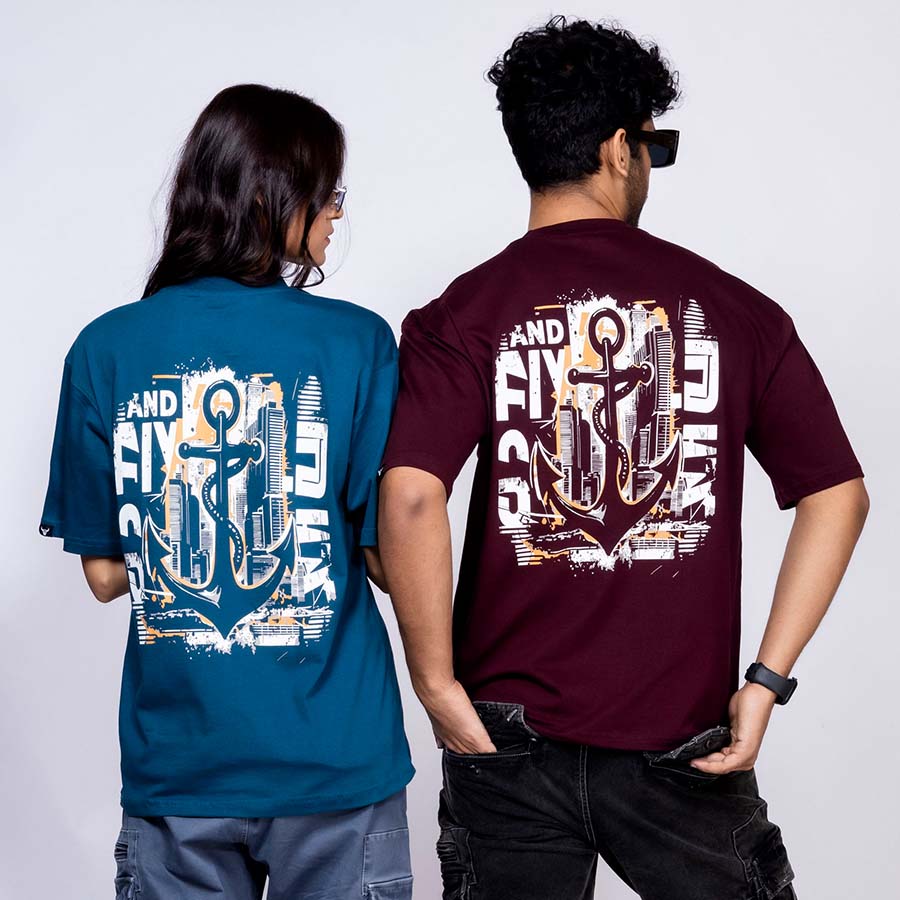 'The Anchor' Unisex Oversized Graphic Tee - House Of Hustlers