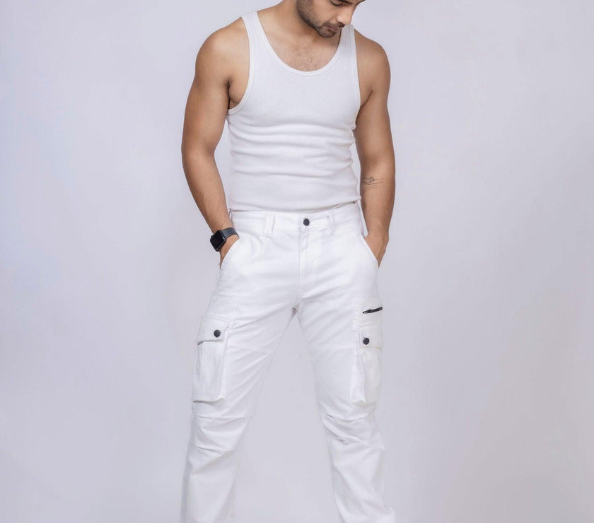 White Unisex Cargo - House Of Hustlers