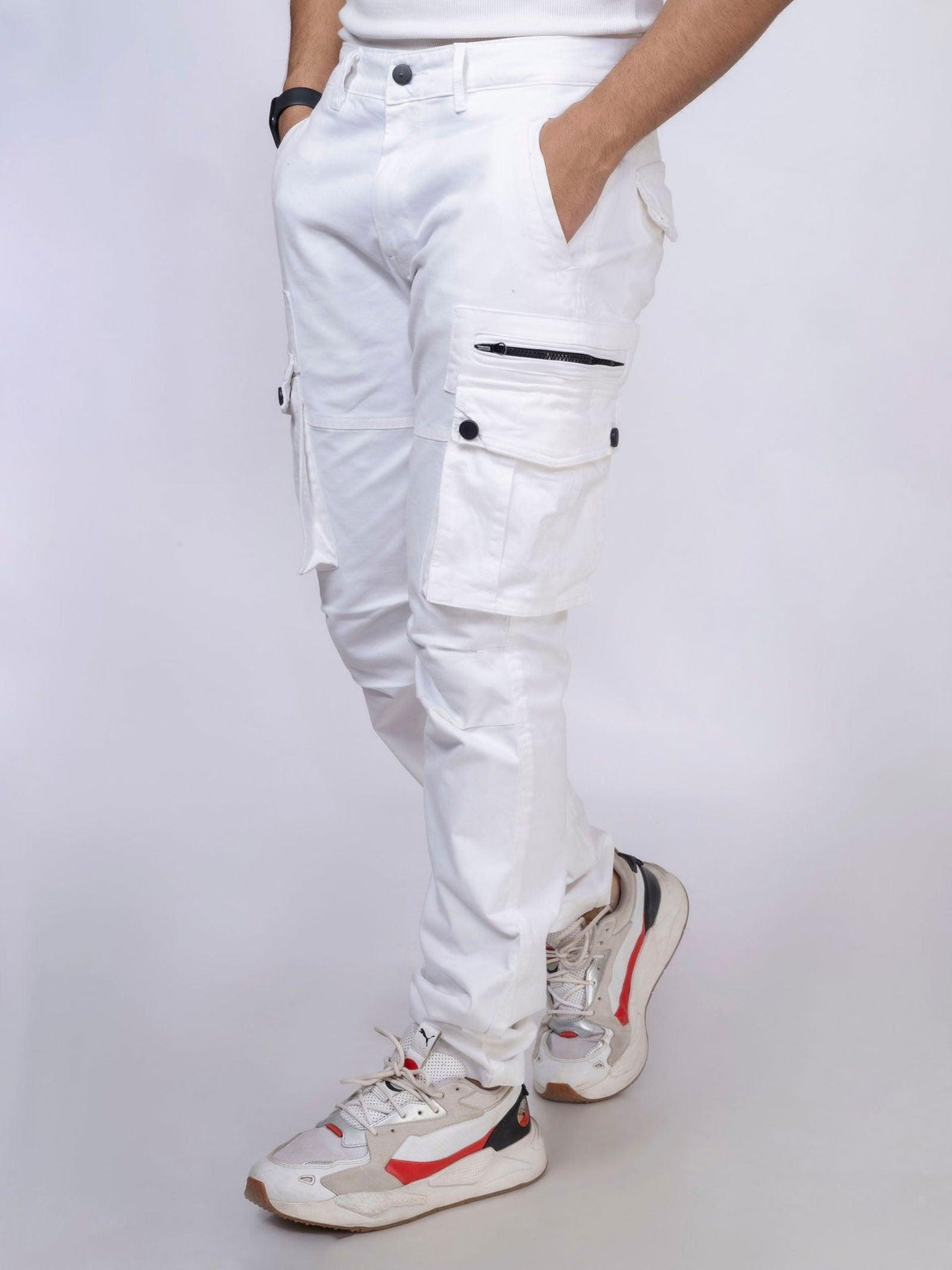 White Unisex Cargo - House Of Hustlers