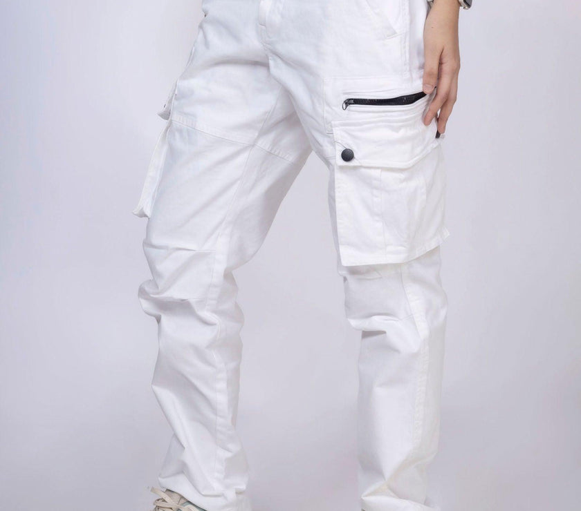 White Unisex Cargo - House Of Hustlers